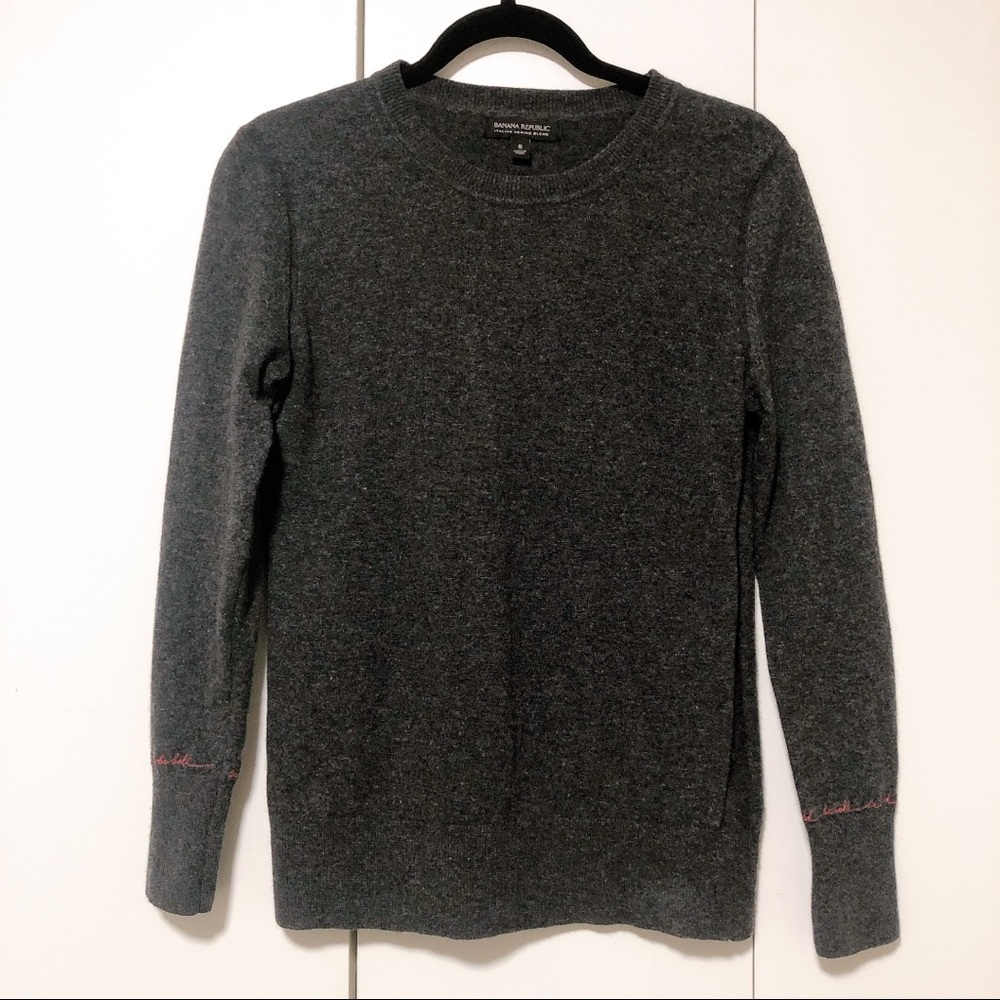 Banana Republic merino wool blend gray sweater, size small.